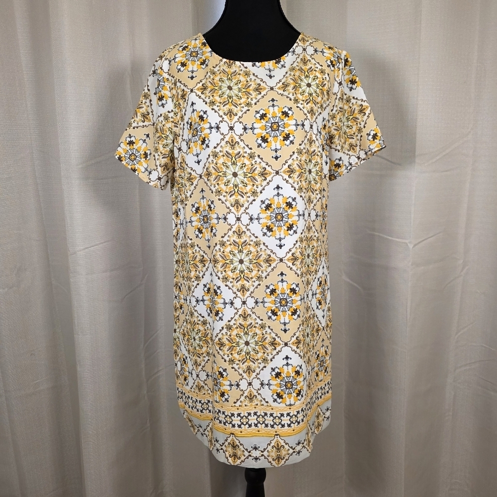 Lulus Boho Tile Print Shift Dress Size Small